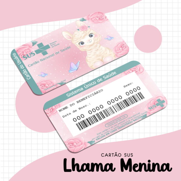 cartao sus lhama menina arquivo digital cartao sus lhama menina