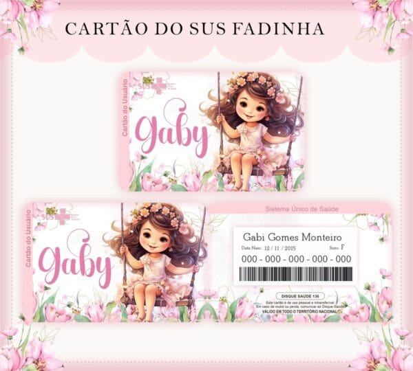 cartao sus menina fada arquivo digital arquivo digital