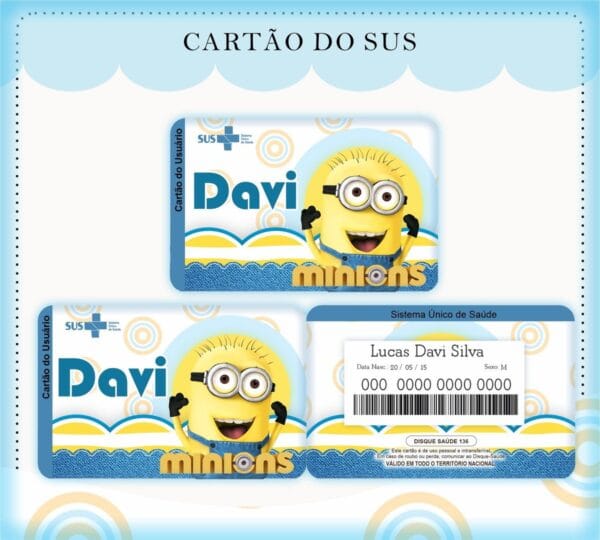 cartao sus minions arquivo digital cartao sus minions