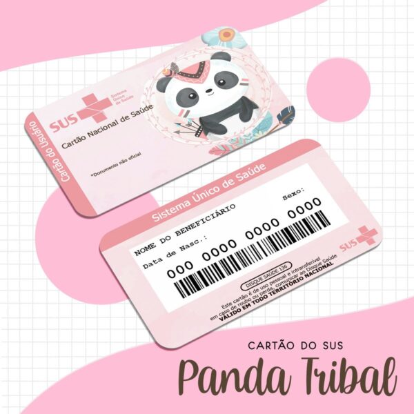 cartao sus panda tribal arquivo digital papel e cia