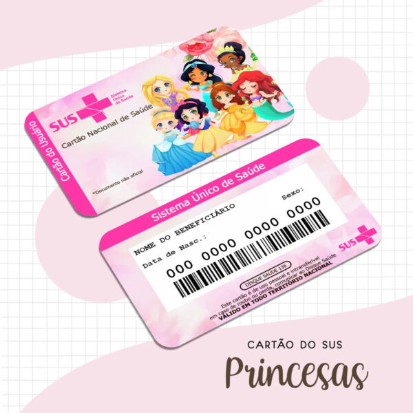 cartao sus princesas arquivo digital arte digital