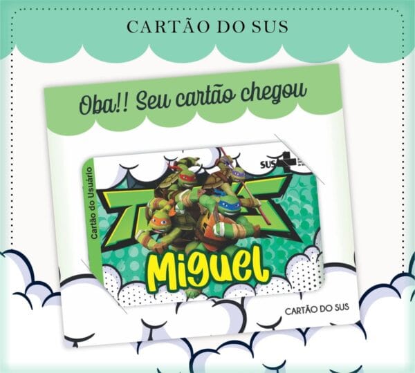 Cartão Sus Tartarugas Ninjas - Arquivo Digital - Imagem 2