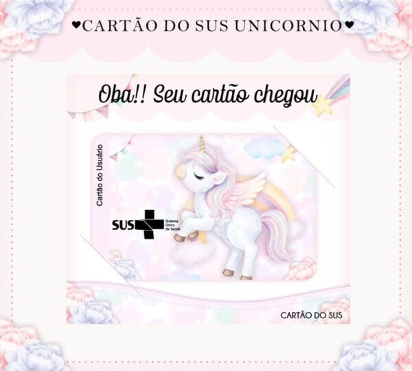 Cartão Sus Unicórnio Aquarelado - Arquivo Digital - Imagem 2
