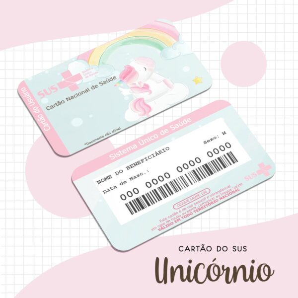 cartao sus unicornio arquivo digital cartao sus
