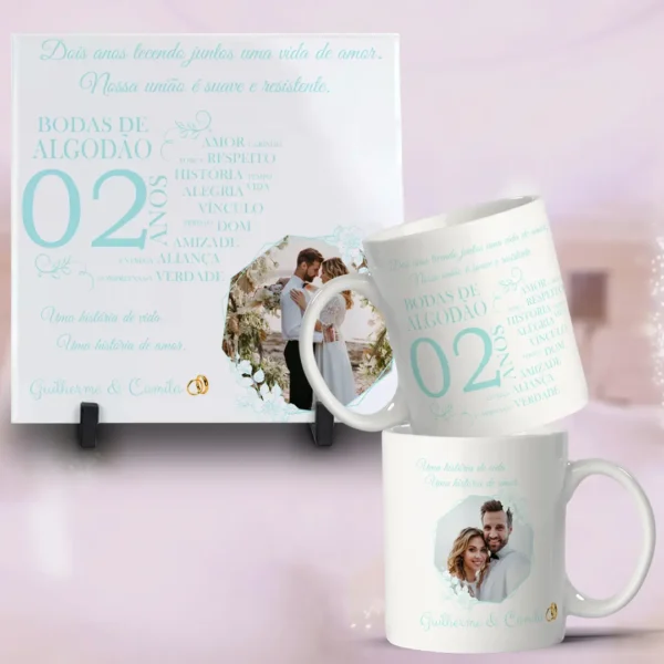 Celebre as Bodas com Canecas Personalizadas - Kit Digital
