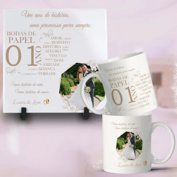 Celebre as Bodas com Canecas Personalizadas - Kit Digital