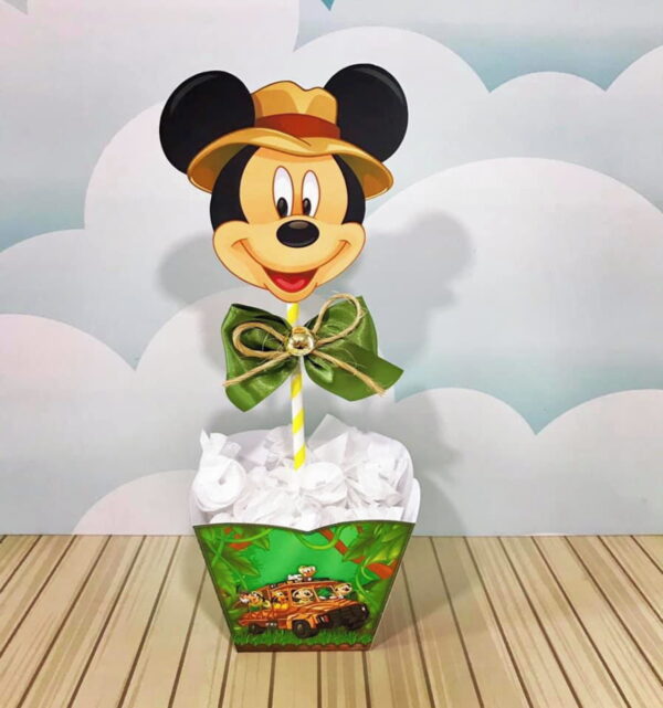 centro de mesa mickey safari arquivo digital decoracao mesa