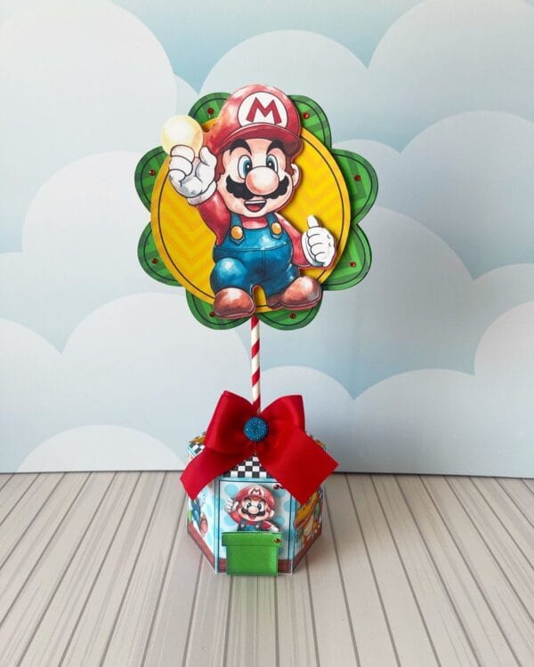 centro de mesa super mario arquivo digital kit festa