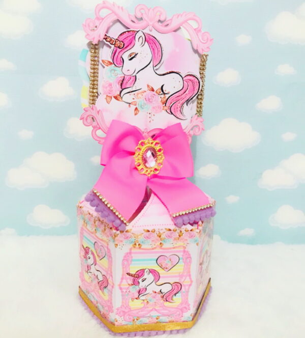 centro de mesa unicornio rosa arquivo digital decoracao mesa
