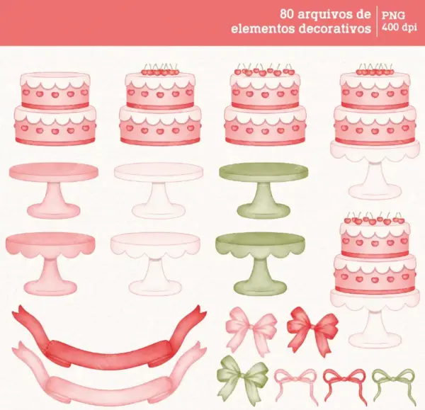Cerejinhas Em Aquarela Png Kit Projetos Manuais Criativos 4