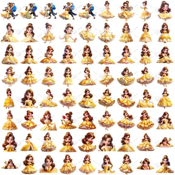 Cliparts A Bela e a Fera Imagens Png Sem Fundo 3D Cute