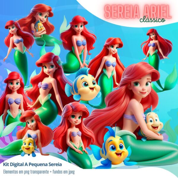 Cliparts A Pequena Sereia Ariel Png Desenho Clássico Disney