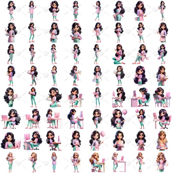 Cliparts Artesa Empreendedora Imagens Png 3d Cute Mulher 3