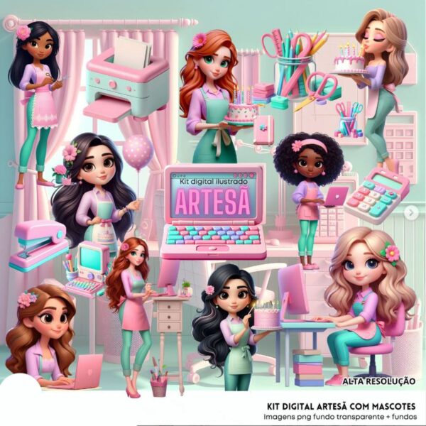 Cliparts Artesa Empreendedora Imagens Png 3d Cute Mulher 4