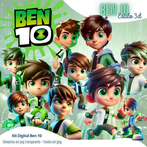 Cliparts Ben 10 Png Mascotinho Estilo 3D Para Personalizados