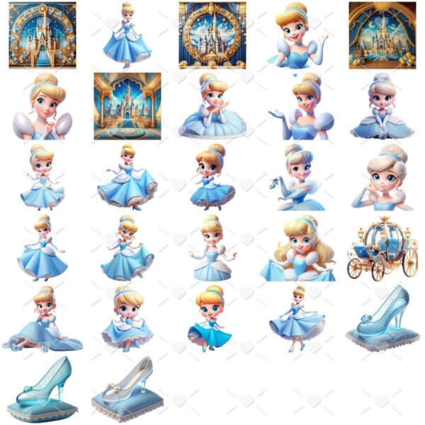 Cliparts Cinderela Clássica Princesa 3D Imagens Transparente