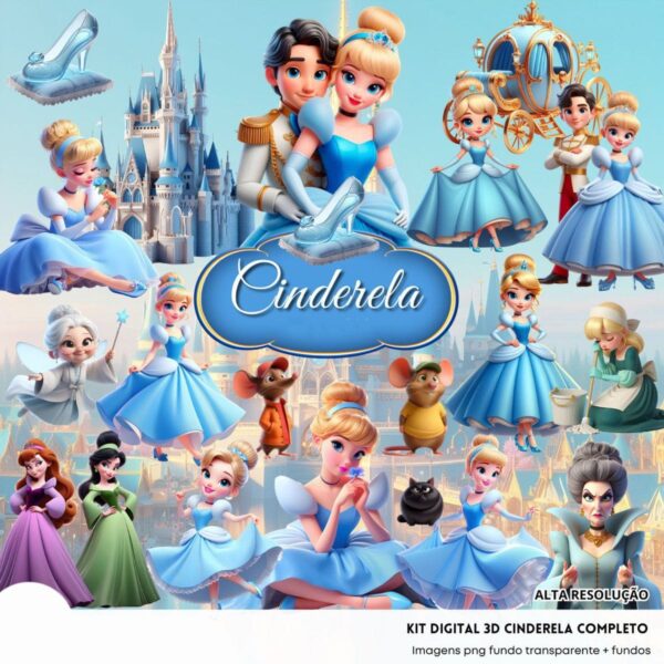 Cliparts Cinderela Princesa Png Imagens Baby 3D Cute Bebês