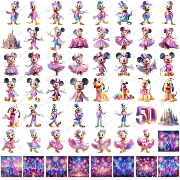 Cliparts Disney 50 Anos Imagens Png Personagens 3D Cute