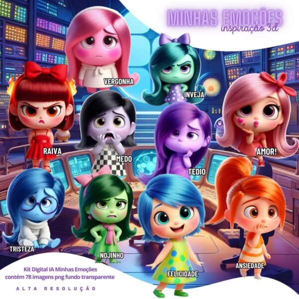 Cliparts Emoções Divertidamente Imagens Png 3D Cute Baby