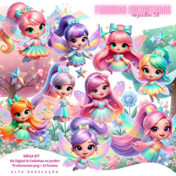 Cliparts Fadinhas Encantadas no Jardim Png Imagens Cute