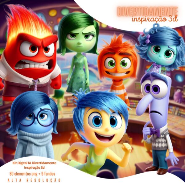 Cliparts Filme DivertidaMente 2 Imagens Emoções Png 3D Cute