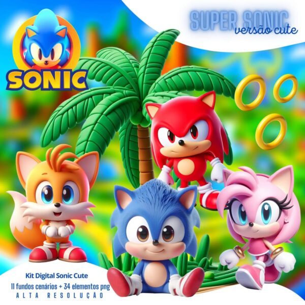 Cliparts Filme Sonic Baby Imagens Png 3D Cute