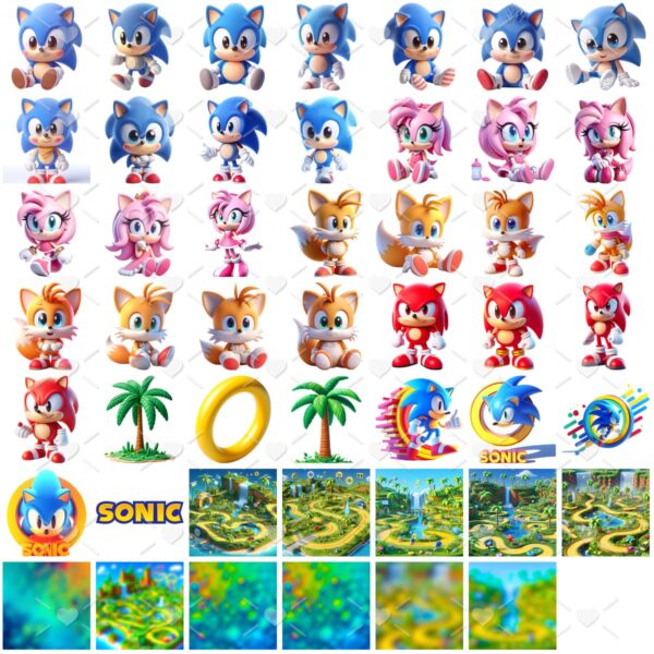 Cliparts Filme Sonic Baby Imagens Png 3D Cute