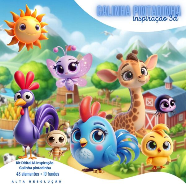 Cliparts Galinha Pintadinha Menina Baby Imagens Png 3D Cute
