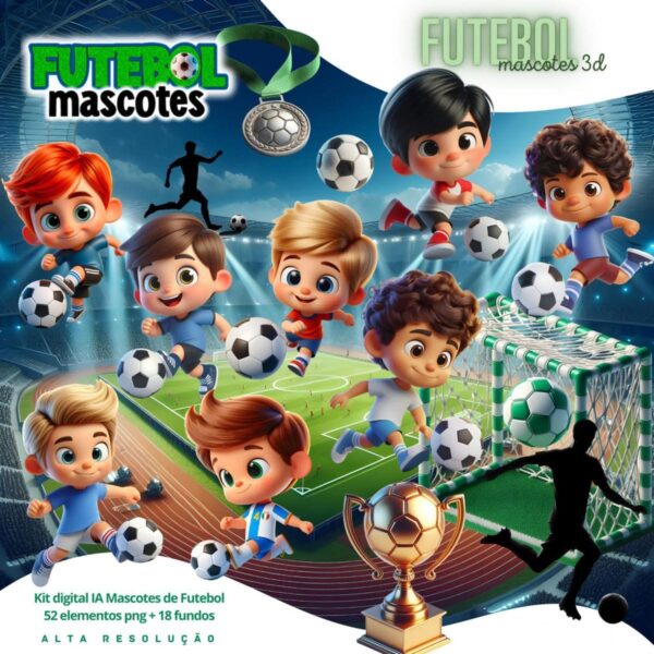 Cliparts Mascotes Futebol Png Imagens Baby 3d Cute Bebes 3