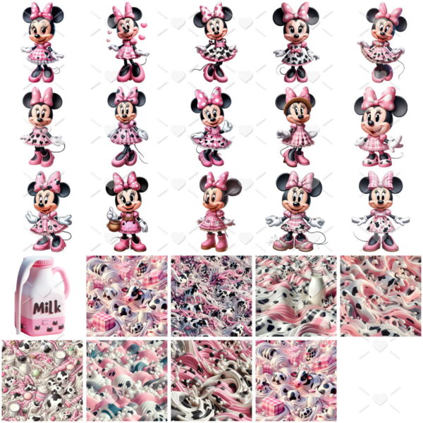 Cliparts Minnie Milk Rosa Delicado Fofo Cute Imagens Png