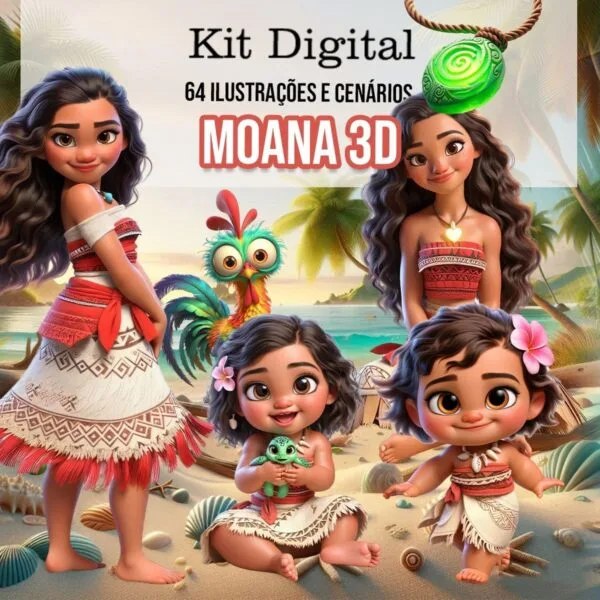 Cliparts Moana 3D Png Sem Fundo Imagens Baby Cute