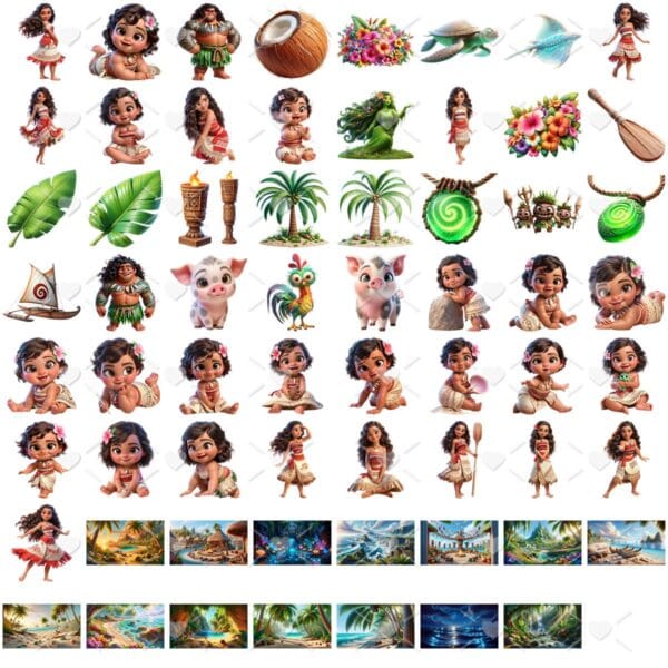 Cliparts Moana 3D Png Sem Fundo Imagens Baby Cute