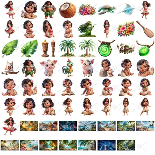 Cliparts Moana 3D Png Sem Fundo Imagens Baby Cute