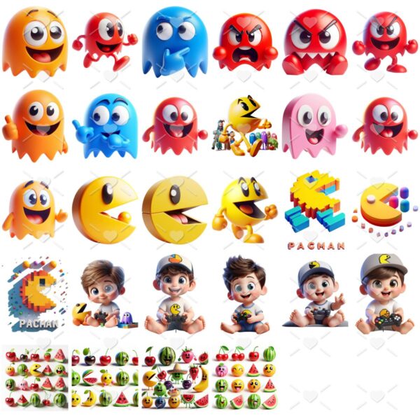 Cliparts Pacman 3D Ilustrações Jogo Video Game Png Cute