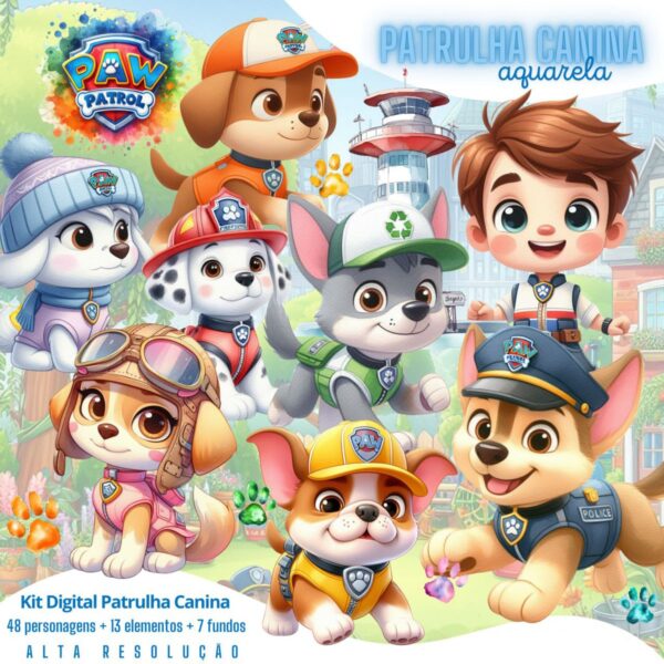 Cliparts Patrulha Canina Png Aquarela Ilustrações Paw Patrol