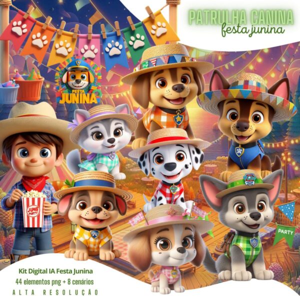 Cliparts Patrulha Canina Png Festa Junina Fofa Cãezinhos 3D