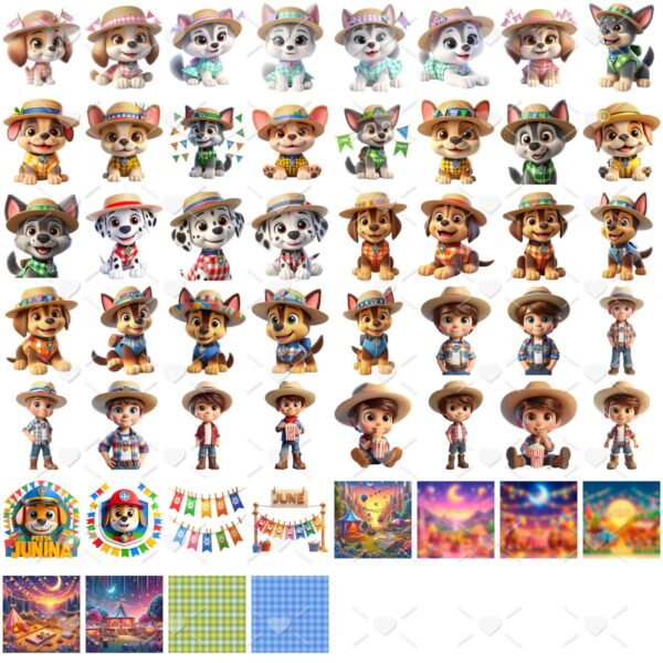 Cliparts Patrulha Canina Png Festa Junina Fofa Cãezinhos 3D
