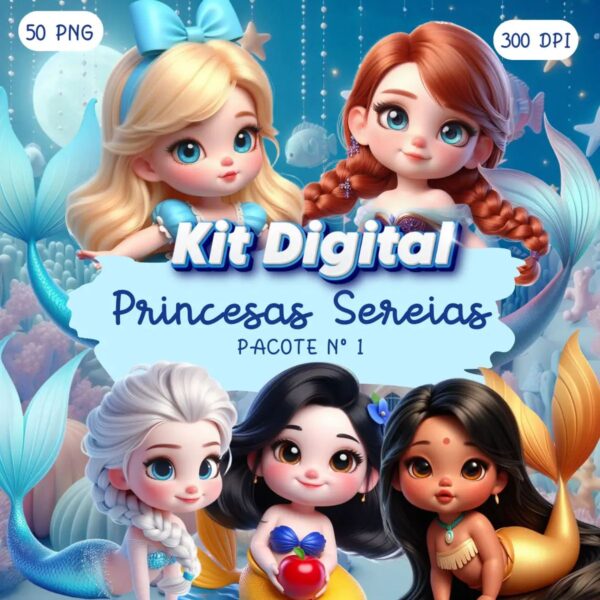 cliparts sereias princesas disney png mascotinhas 3d bebes 3