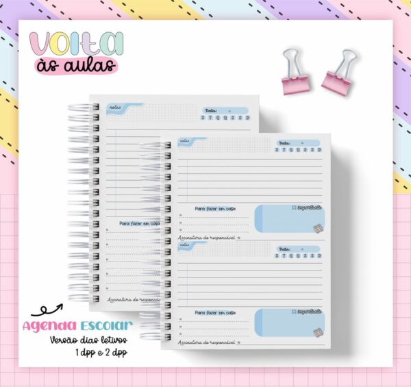 Coleção Agendas A5 Escolar - Arquivo Digital - Imagem 4