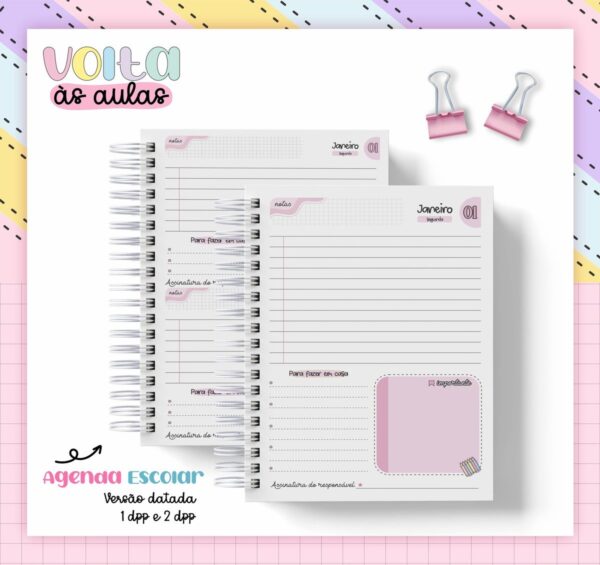 Coleção Agendas A5 Escolar - Arquivo Digital - Imagem 3