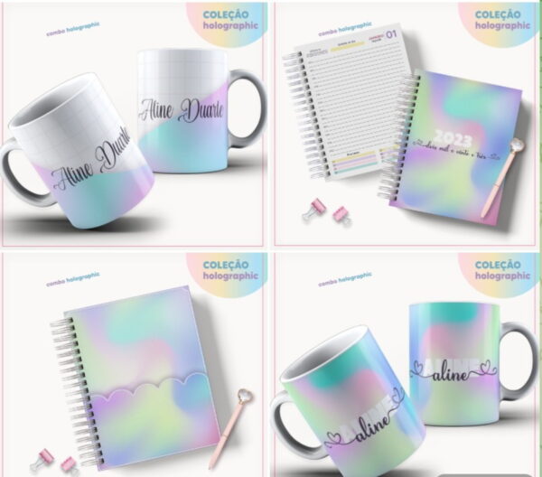 colecao agendas holographic datada 2023 arquivo digital
