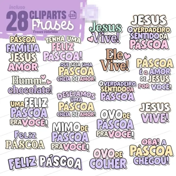 Colecao De Pngs De Pascoa Em Lilas Para Projetos Criativos 4