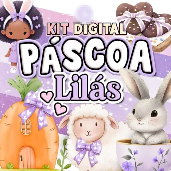 Colecao De Pngs De Pascoa Em Lilas Para Projetos Criativos 8