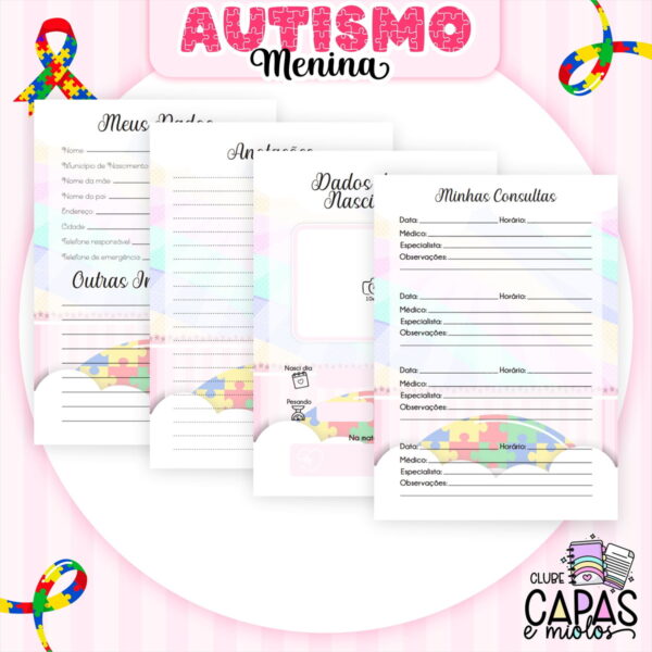 Coleção Encadernação Autismo Menina - Arquivo Digital - Imagem 4