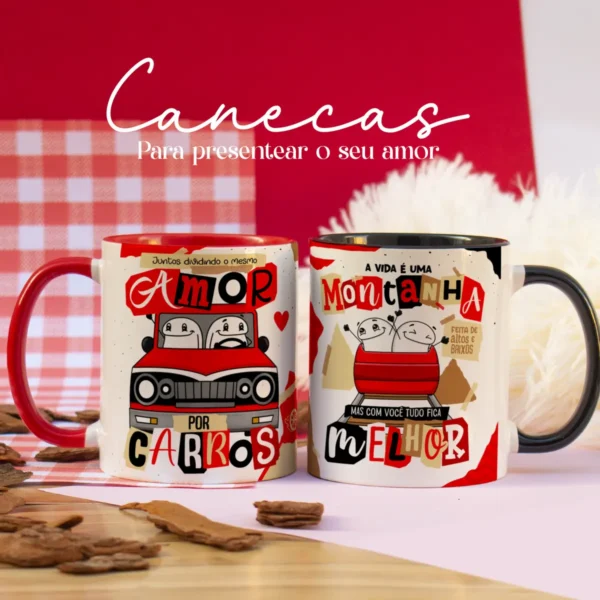 Coleção Humor e Paixão: Arte para Canecas dos Namorados