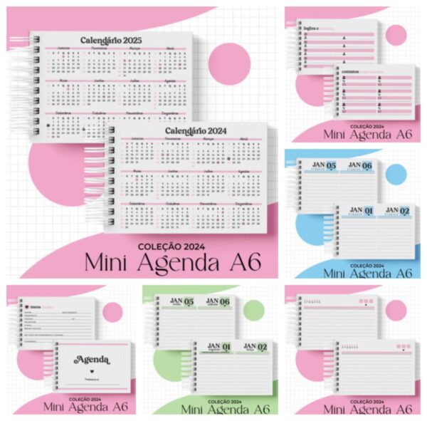 Coleção Mini Agenda A6 - Arquivo Digital - Imagem 2