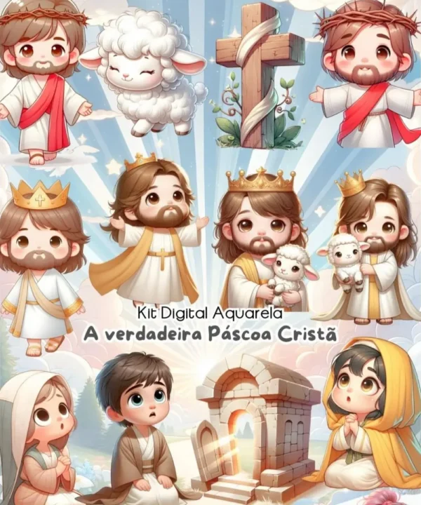Coleção PNG de Páscoa Cristã para Personalizados