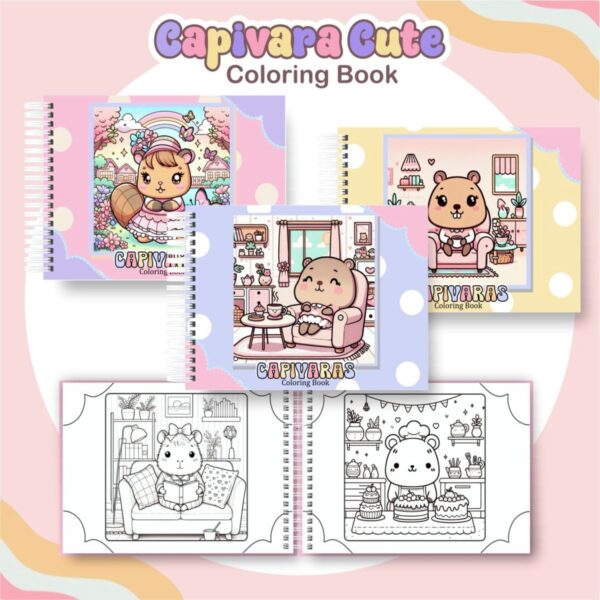 colorindo book capivara menina arquivo digital livro de colorir