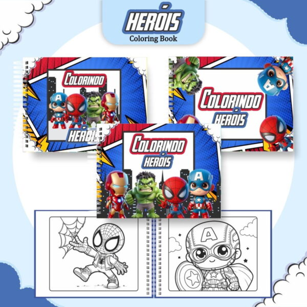 colorindo book vingadores menino arquivo digital kit colorir