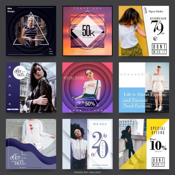 Combo +1k Modelos Posts Social Media Vetor Em Corel Draw